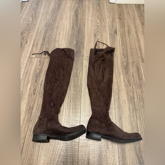 UNISA "Gillean" Over The Knee Stretch Women's Boots Textile Brown/Black 7.5 - Picture 1 of 9